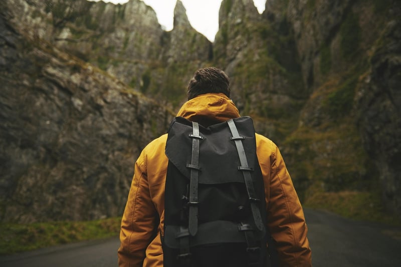 Backpack in nature